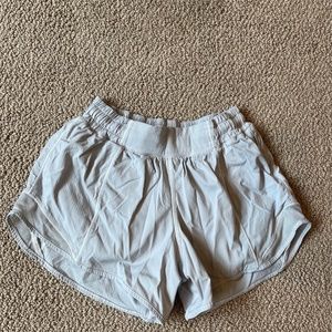 White Lululemon high rise 2.5 inch white shorts